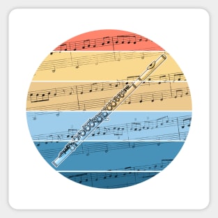 Flute Music Notation Flutist Summer Festival Sticker